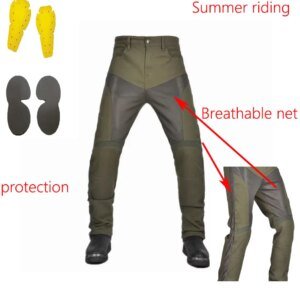 Summer Riding Motorcycle Pants Riding Jeans Breathable Stretchy Slim Fit Anti-fall Motorcycle Rider Pants With Protection Gear