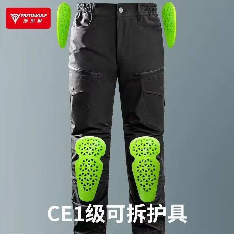 Motowolf CE Four Seasons Motorcycle Pants Summer Breathable Motorbike Pants Elastic Motorcycle Riding Anti-fall Protective Gear