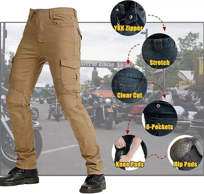 CE Armored Upgrade Motorcycle Riding Pants Motorbike Riding Denim Jeans Dual Sport Versatile Stretch Trousers with Knee Hip Pads CE Armored Upgrade Motorcycle Riding Pants Motorbike Riding Denim Jeans Dual Sport Versatile Stretch Trousers with Knee Hip Pads