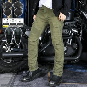 CE Armored Upgrade Motorcycle Riding Pants Motorbike Riding Denim Jeans Dual Sport Versatile Stretch Trousers with Knee Hip Pads