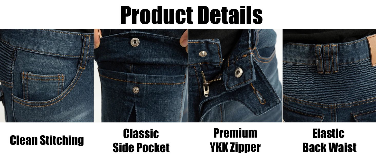 CE Armored Upgrade Motorcycle Riding Pants Motorbike Riding Denim Jeans Dual Sport Versatile Stretch Trousers with Knee Hip Pads CE Armored Upgrade Motorcycle Riding Pants Motorbike Riding Denim Jeans Dual Sport Versatile Stretch Trousers with Knee Hip Pads