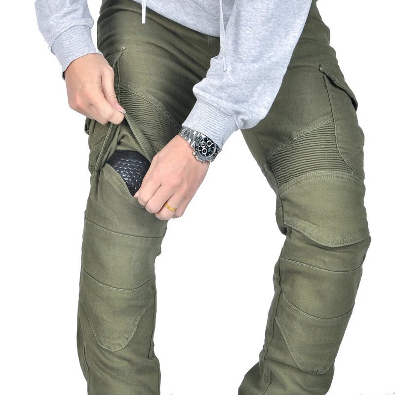 CE Armored Upgrade Motorcycle Riding Pants Motorbike Riding Denim Jeans Dual Sport Versatile Stretch Trousers with Knee Hip Pads