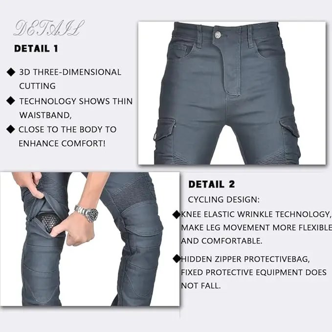 CE Armored Upgrade Motorcycle Riding Pants Motorbike Riding Denim Jeans Dual Sport Versatile Stretch Trousers with Knee Hip Pads CE Armored Upgrade Motorcycle Riding Pants Motorbike Riding Denim Jeans Dual Sport Versatile Stretch Trousers with Knee Hip Pads