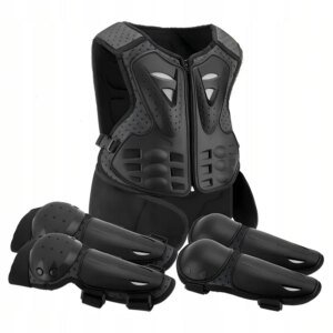 Kids Motorcycle Body Armor Set, Children Protective Gear Vest with Knee & Elbow Pads for 5-13 Years Outdoor Sports