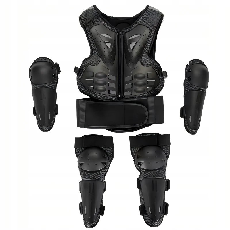 Kids Motorcycle Body Armor Set, Children Protective Gear Vest with Knee & Elbow Pads for 5-13 Years Outdoor Sports