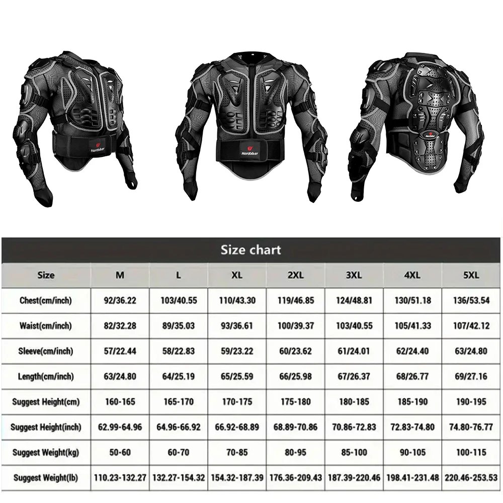 HEROBIKER Motocross Jacket Motorcycle Armor Men Body Armor Motorcycle Riding Protection Bike Riding Jacket Protection S-5XL HEROBIKER Motocross Jacket Motorcycle Armor Men Body Armor Motorcycle Riding Protection Bike Riding Jacket Protection S-5XL