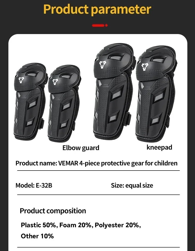 Adjustable Strap Kids Summer Knee Elbow Guard Set 2026 Motorcycle Leg Protection Anti Fall Breathable Motocross Racing Protective Gear for Children Adjustable Strap Kids Summer Knee Elbow Guard Set 2026 Motorcycle Leg Protection Anti Fall Breathable Motocross Racing Protective Gear for Children