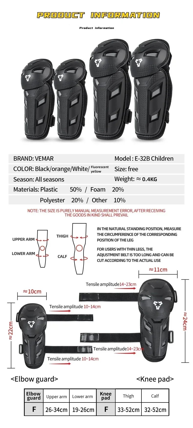 Adjustable Strap Kids Summer Knee Elbow Guard Set 2026 Motorcycle Leg Protection Anti Fall Breathable Motocross Racing Protective Gear for Children Adjustable Strap Kids Summer Knee Elbow Guard Set 2026 Motorcycle Leg Protection Anti Fall Breathable Motocross Racing Protective Gear for Children
