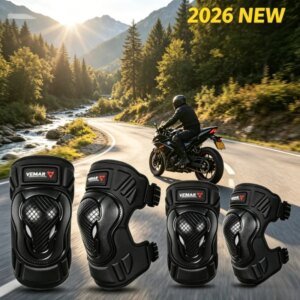 2026 NEW Men Women 4Pcs Motorcycle Armor Set Knee Elbow Pads Anti Fall Windproof Breathable Riding Protective Gear for Motorbike