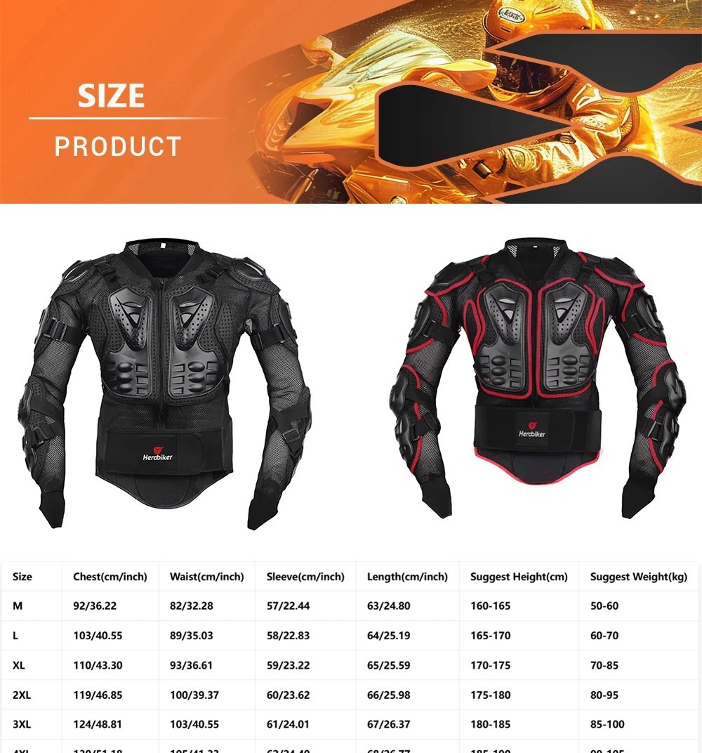 5XL Motorcycle Jackets Men's Full Body Armor Protection Jackets Motocross Enduro Racing Moto Protective Equipment Clothes