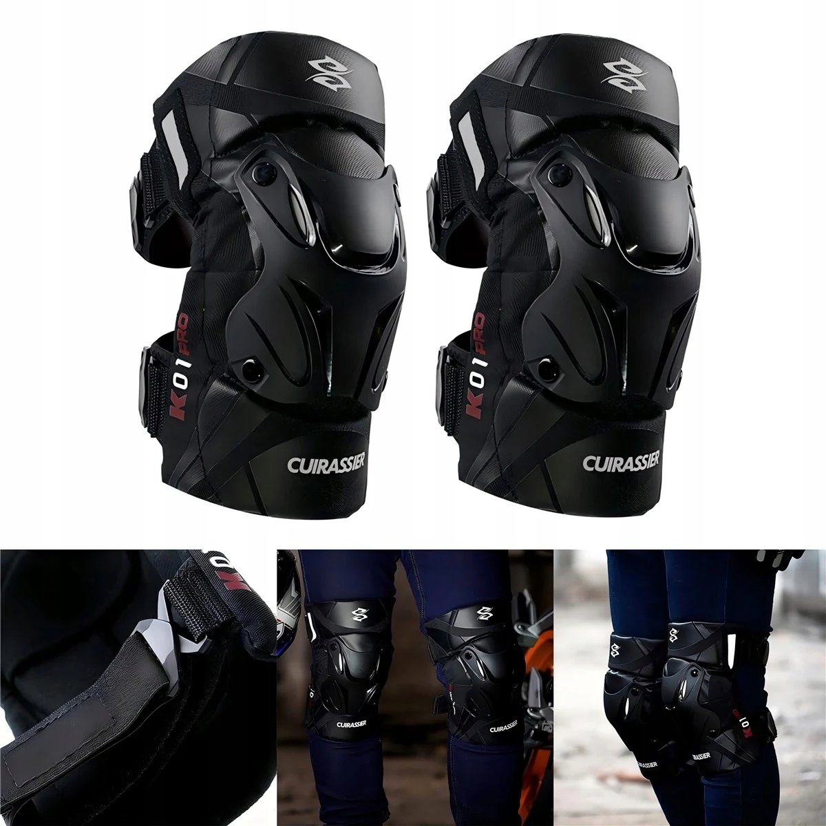 Motorcycle Knee Pads K01 PRO Motocross Riding Protective Guards High-Impact Off-Road Racing Tactical Shin Armor Knee Protectors Gear Set