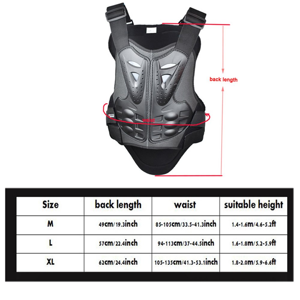 Adult Chest Back Protection Vest For Motocross Skiing Skating Outdoor Driving Motorcycle Dirt Bike Body Armor Protective Gear Adult Chest Back Protection Vest For Motocross Skiing Skating Outdoor Driving Motorcycle Dirt Bike Body Armor Protective Gear