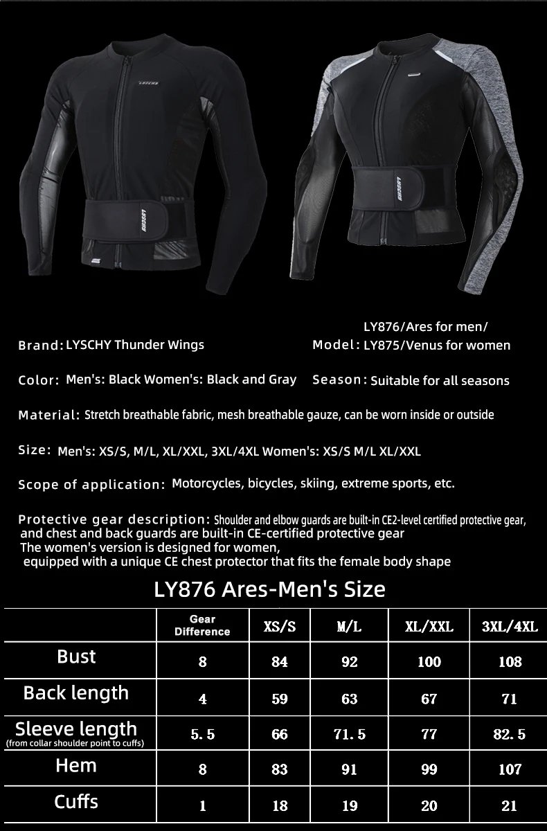 LYSCHY Motorcycle Soft Armor Jacket Men Women Summer Breathable Motocross Jacket with 7Pcs of Protective Gear Moto Riding Jacket LYSCHY Motorcycle Soft Armor Jacket Men Women Summer Breathable Motocross Jacket with 7Pcs of Protective Gear Moto Riding Jacket