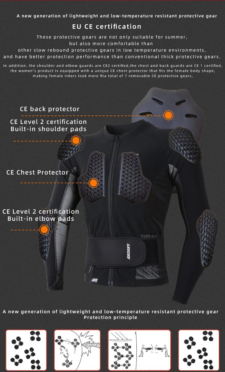 LYSCHY Motorcycle Soft Armor Jacket Men Women Summer Breathable Motocross Jacket with 7Pcs of Protective Gear Moto Riding Jacket LYSCHY Motorcycle Soft Armor Jacket Men Women Summer Breathable Motocross Jacket with 7Pcs of Protective Gear Moto Riding Jacket