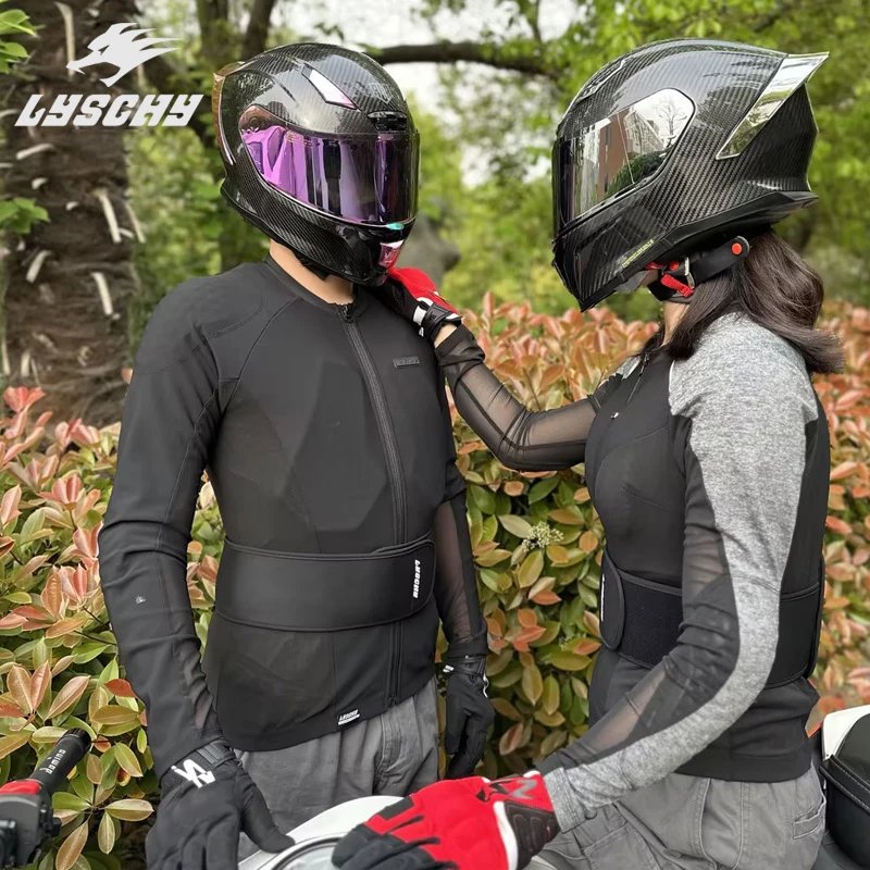 LYSCHY Motorcycle Soft Armor Jacket Men Women Summer Breathable Motocross Jacket with 7Pcs of Protective Gear Moto Riding Jacket