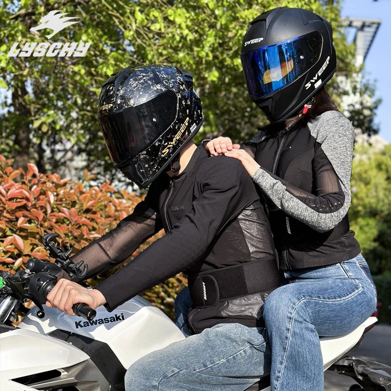 LYSCHY Motorcycle Soft Armor Jacket Men Women Summer Breathable Motocross Jacket with 7Pcs of Protective Gear Moto Riding Jacket