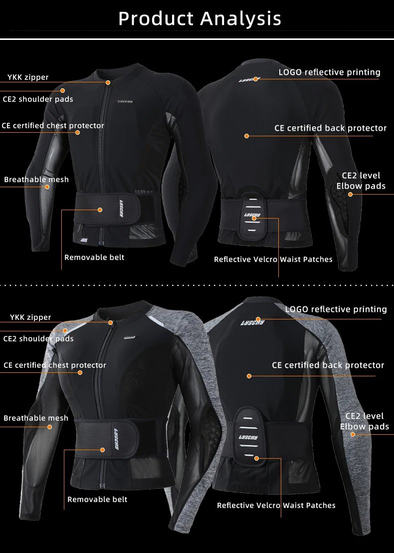 LYSCHY Motorcycle Soft Armor Jacket Men Women Summer Breathable Motocross Jacket with 7Pcs of Protective Gear Moto Riding Jacket LYSCHY Motorcycle Soft Armor Jacket Men Women Summer Breathable Motocross Jacket with 7Pcs of Protective Gear Moto Riding Jacket