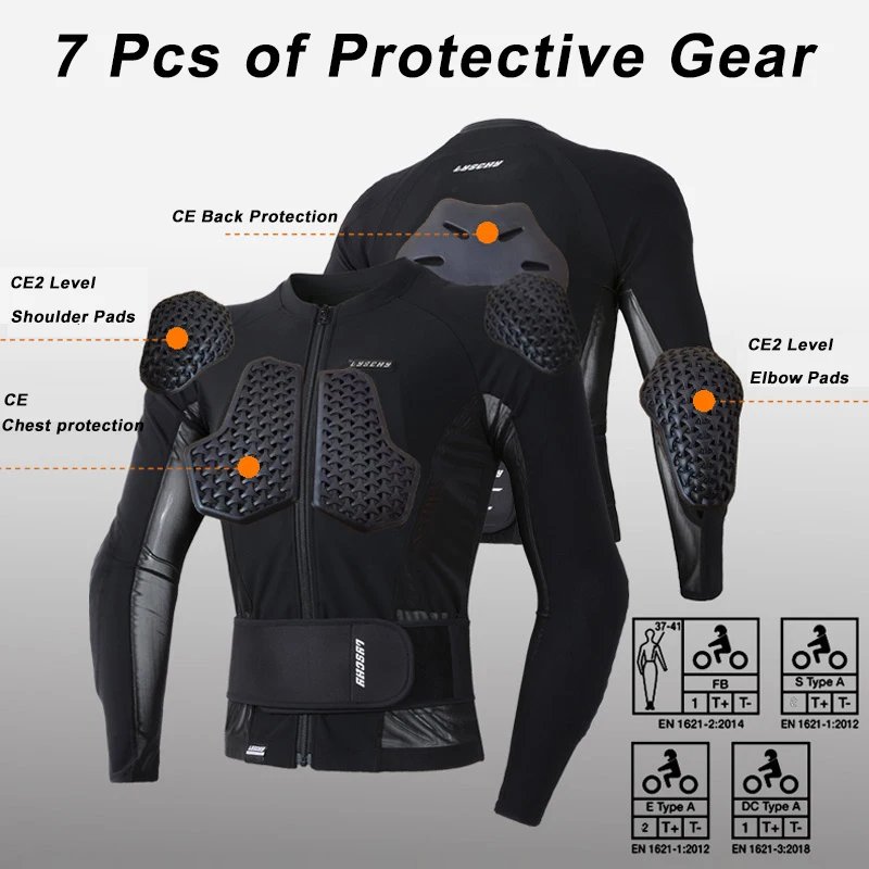 LYSCHY Motorcycle Soft Armor Jacket Men Women Summer Breathable Motocross Jacket with 7Pcs of Protective Gear Moto Riding Jacket