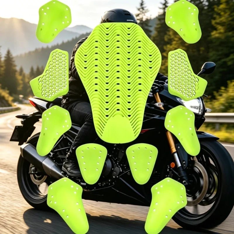 2026 NEW KOELAIE Back Knee Hip Elbow Armor Set CE Certified Anti Fall Rebound Motorcycle Protector for Riding Jacket Insert