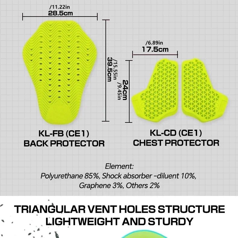 2026 NEW KOELAIE Back Knee Hip Elbow Armor Set CE Certified Anti Fall Rebound Motorcycle Protector for Riding Jacket Insert