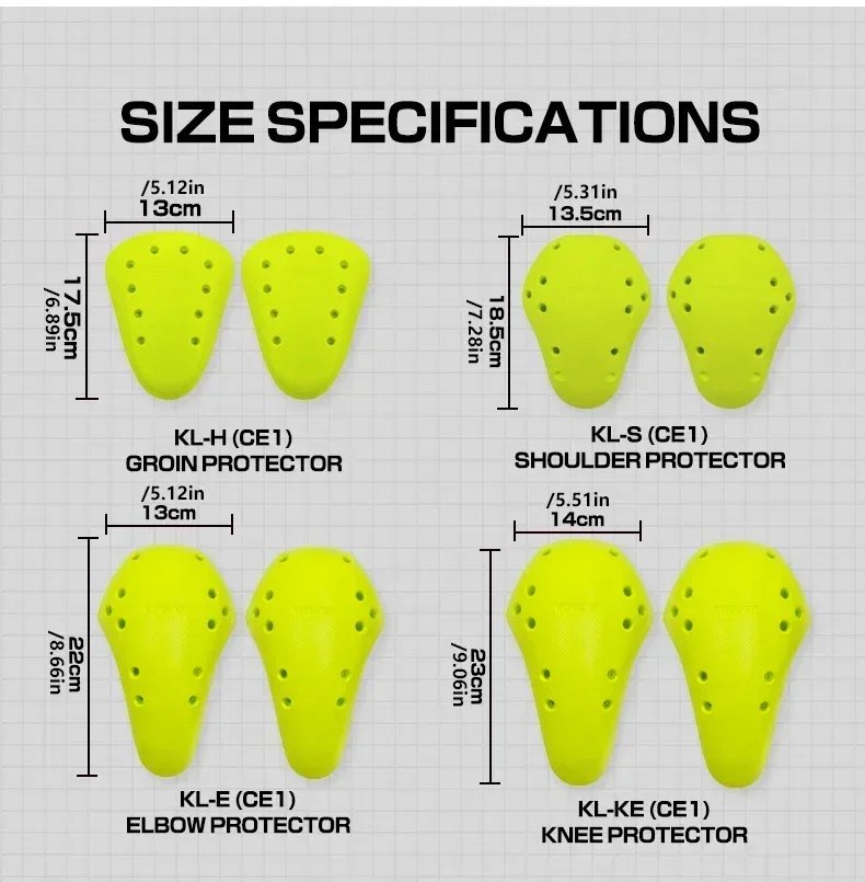 2026 NEW KOELAIE Back Knee Hip Elbow Armor Set CE Certified Anti Fall Rebound Motorcycle Protector for Riding Jacket Insert