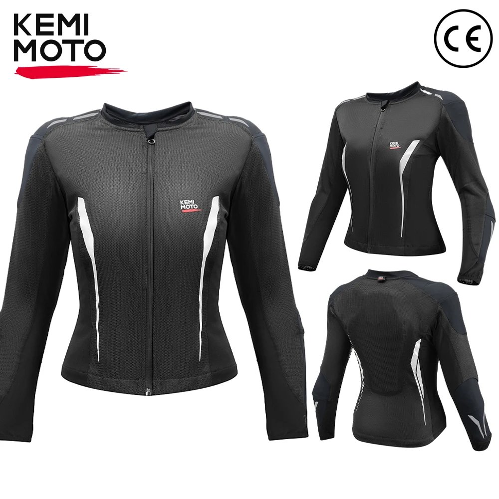 Motorcycle Riding Jacket Summer Breathable Men Women with 7Pcs Set CE Protective Gear Soft Mesh Body Protector Moto  Equipment