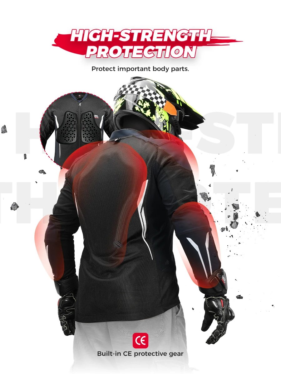 Motorcycle Riding Jacket Summer Breathable Men Women with 7Pcs Set CE Protective Gear Soft Mesh Body Protector Moto Equipment Motorcycle Riding Jacket Summer Breathable Men Women with 7Pcs Set CE Protective Gear Soft Mesh Body Protector Moto Equipment