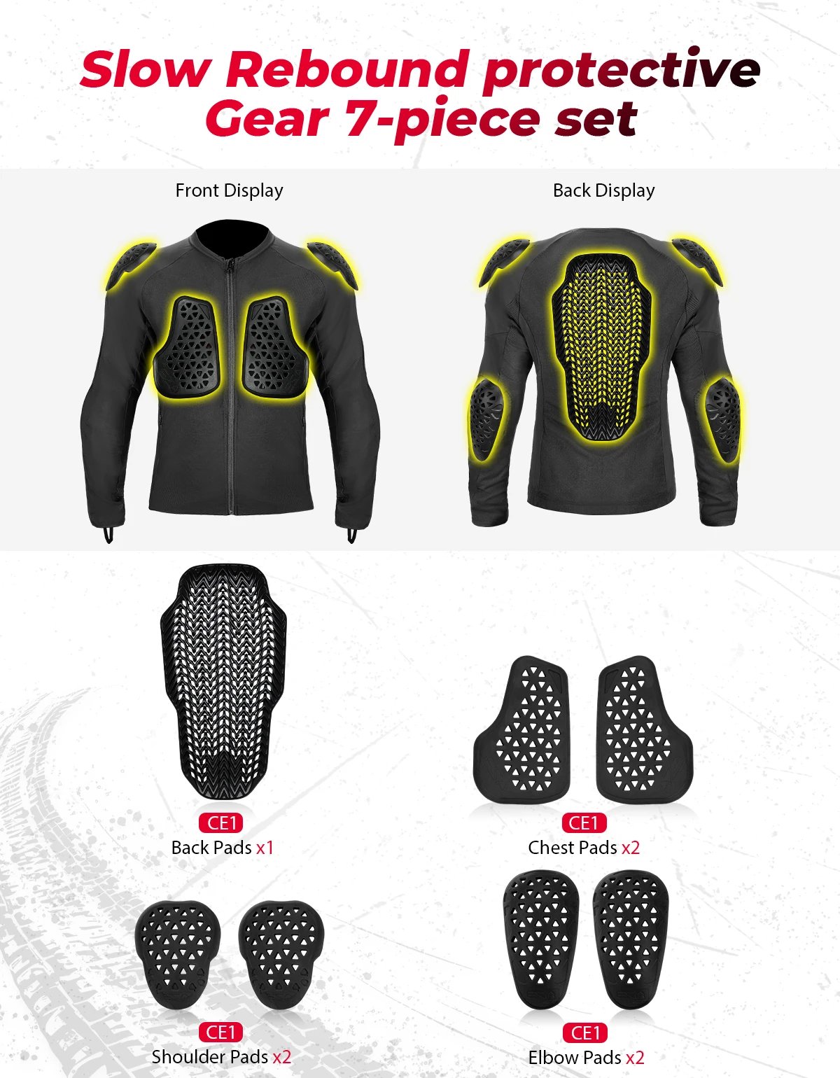 Motorcycle Riding Jacket Summer Breathable Men Women with 7Pcs Set CE Protective Gear Soft Mesh Body Protector Moto  Equipment