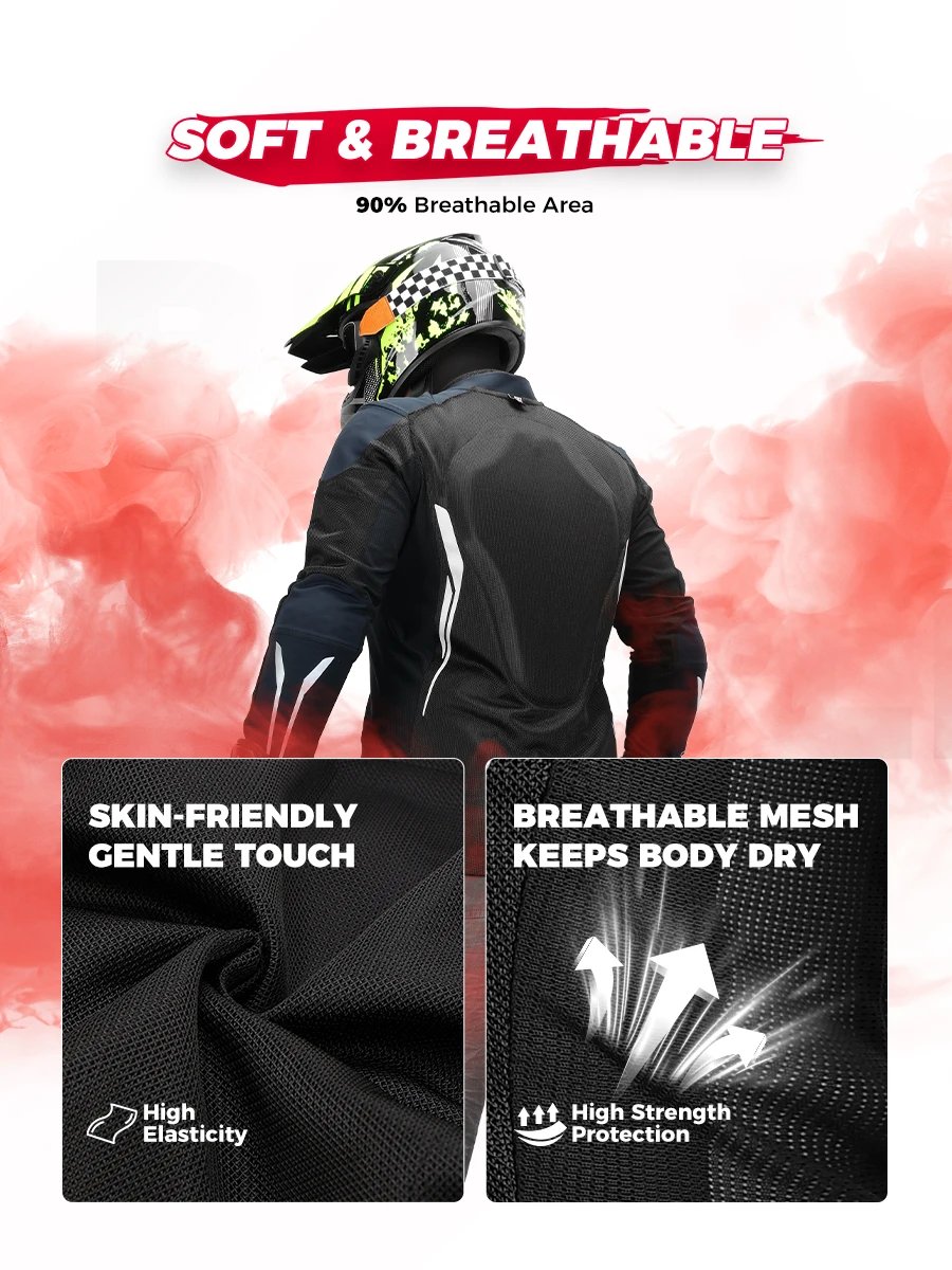 Motorcycle Riding Jacket Summer Breathable Men Women with 7Pcs Set CE Protective Gear Soft Mesh Body Protector Moto Equipment Motorcycle Riding Jacket Summer Breathable Men Women with 7Pcs Set CE Protective Gear Soft Mesh Body Protector Moto Equipment