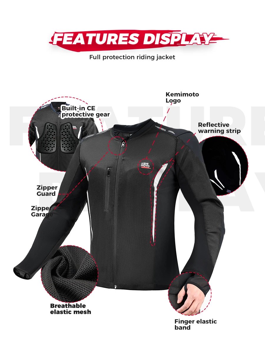 Motorcycle Riding Jacket Summer Breathable Men Women with 7Pcs Set CE Protective Gear Soft Mesh Body Protector Moto Equipment Motorcycle Riding Jacket Summer Breathable Men Women with 7Pcs Set CE Protective Gear Soft Mesh Body Protector Moto Equipment