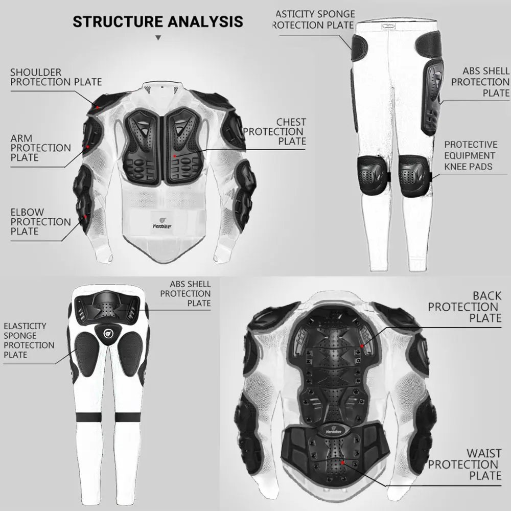 HEROBIKER Motorcycle Jacket Men Motorcycle Armor Moto Body Armor Motocross Riding Jacket Racing Motorbike Body Protection S-5XL