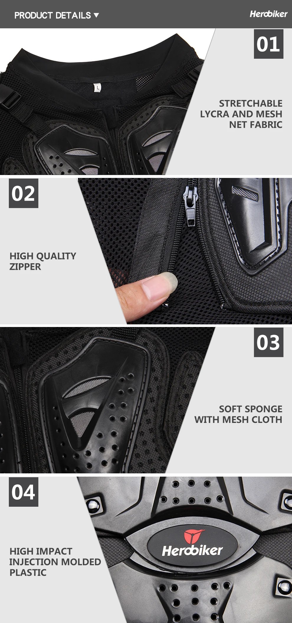 Men's Motorcycle Armor Motorcycle Jackets Motorcycle Body Armor Moto Protection Moto Motocross Racing Body Protector Jackets