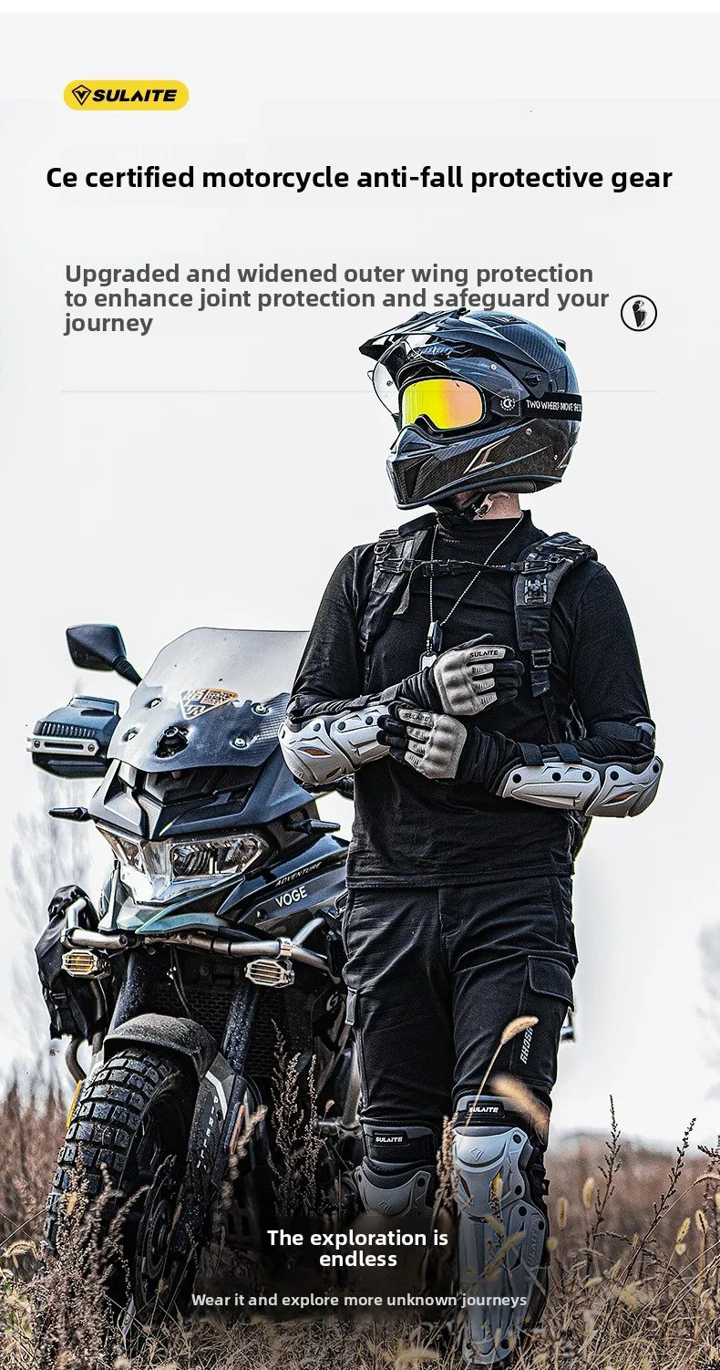 Motorcycle Elbow Knee Pads Outdoor Riding Motocross Protective Gear Adjustable Knee Elbow Pads Anti-Fall Motorbike Equipment Motorcycle Elbow Knee Pads Outdoor Riding Motocross Protective Gear Adjustable Knee Elbow Pads Anti-Fall Motorbike Equipment