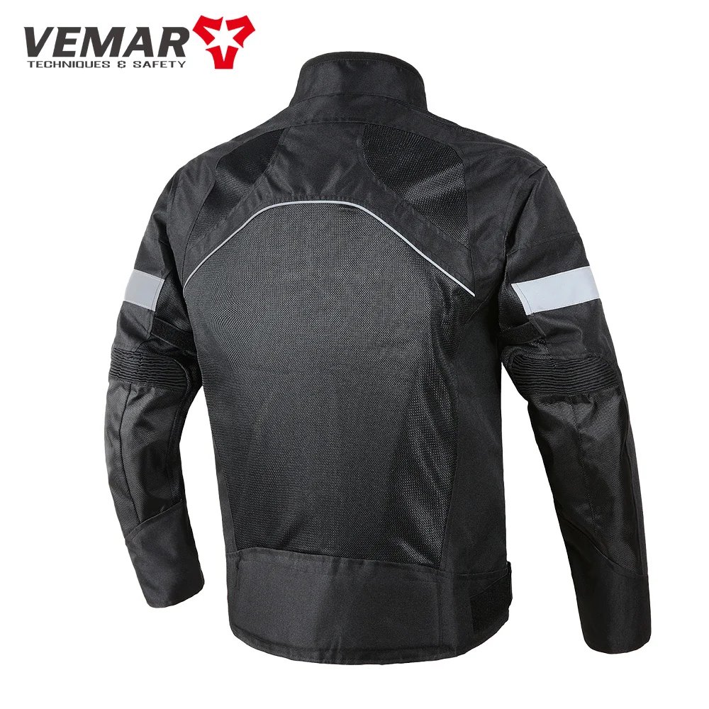 Men Woman Summer Breathable Motorcycle Jacket Night Reflective Motorbike Riding Coat with 5pcs Protective Pads M-5XL