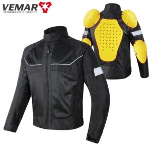 Men Woman Summer Breathable Motorcycle Jacket Night Reflective Motorbike Riding Coat with 5pcs Protective Pads M-5XL