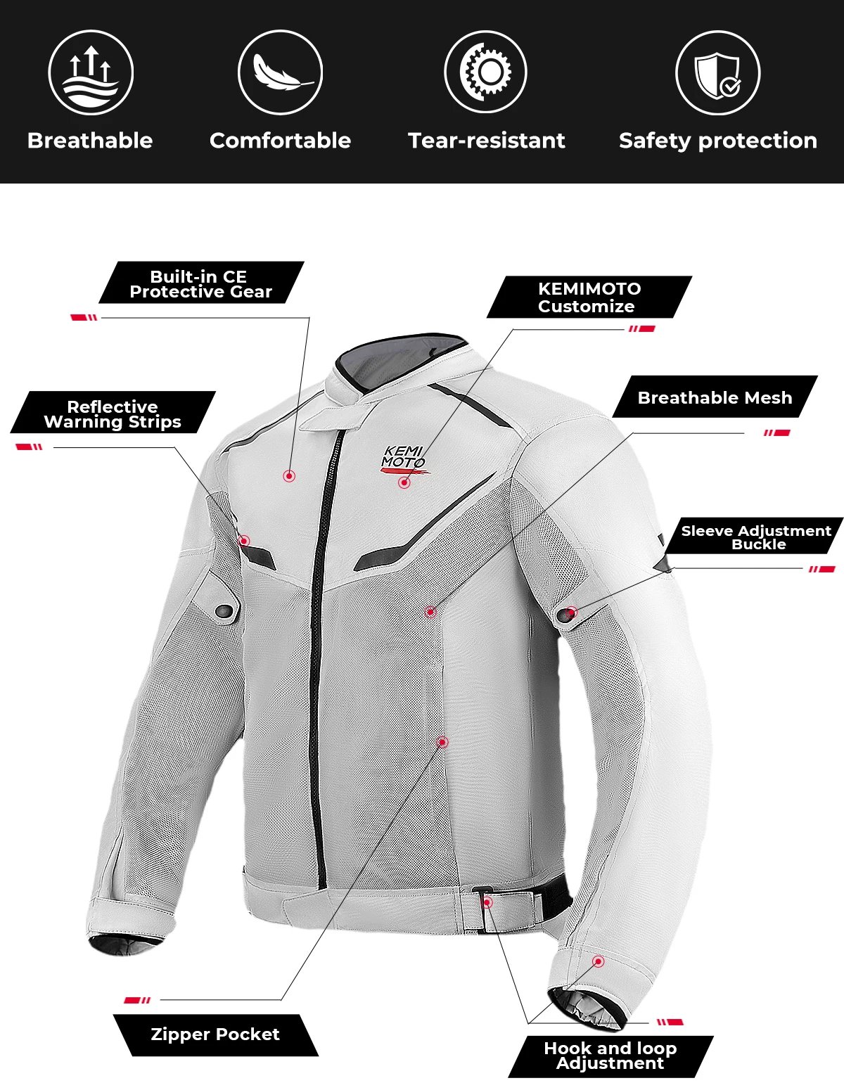 Motorcycle Riding Jacket Men Breathable Summer Clothing Built-in CE Protector Gear Soft Mesh Cycling Motocross Off-road Outfit