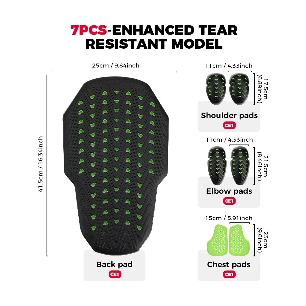 Motorcycle Riding CE Protective Guards 7Pcs Set Build-in Jackets Back Armor Elbow Pads Security Certification Outdoor Sports