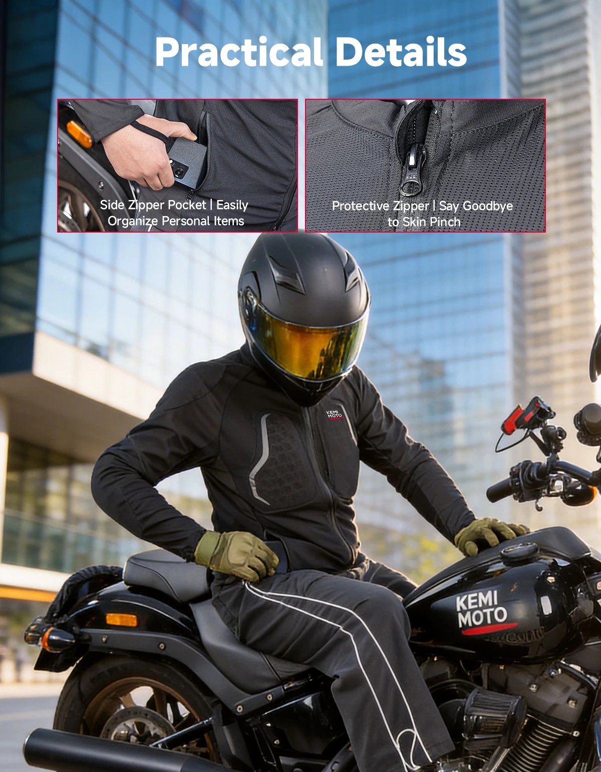 Motorcycle Armor Summer Jacket Breathable Mesh with 7PCS CE Protective Gear for Men Women Motocross UTV ATV Equipments