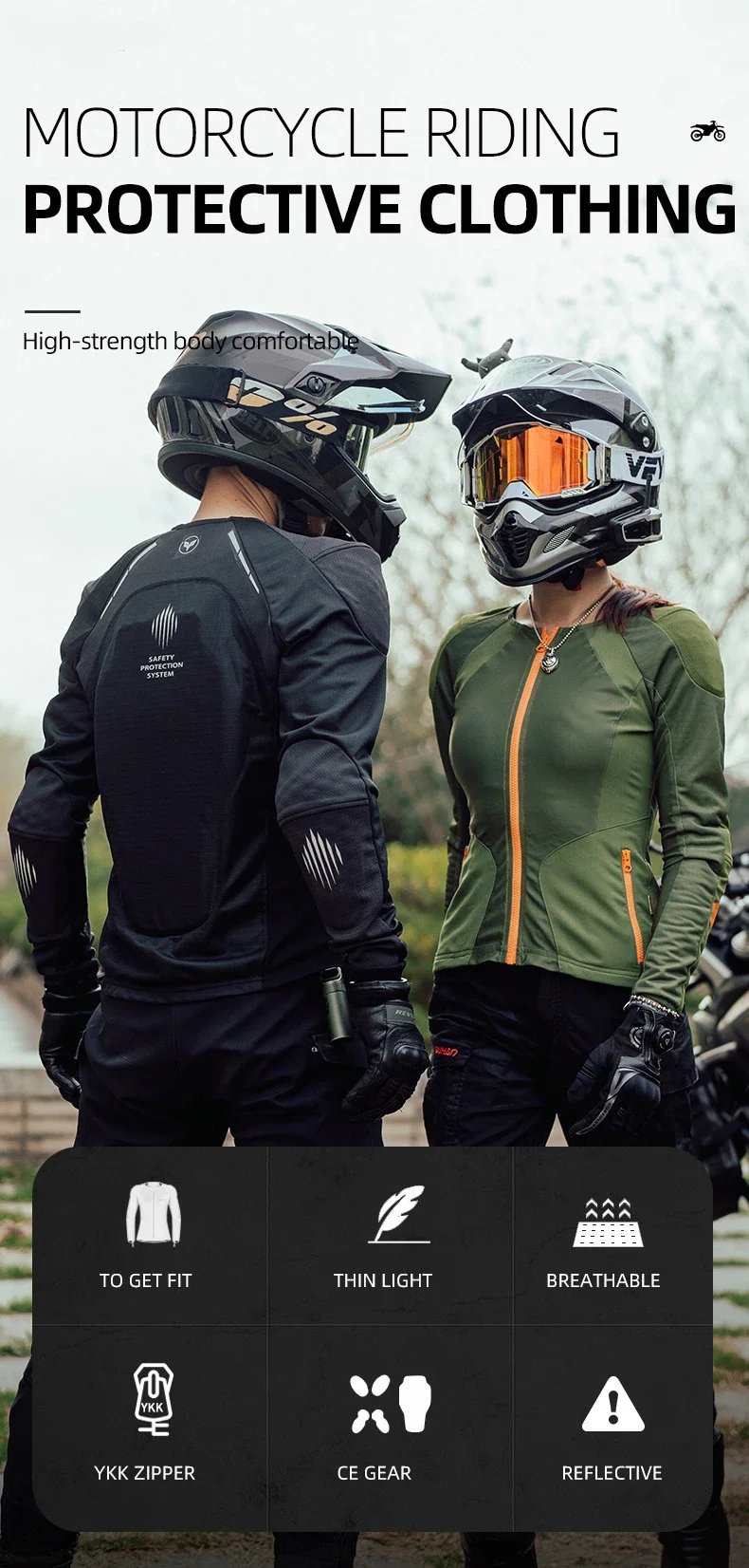 Motorcycle Clothing Armor Summer Men Women for Outdoor Riding CE Protective Gear Soft Sportswear Racing Equipment Body Protector