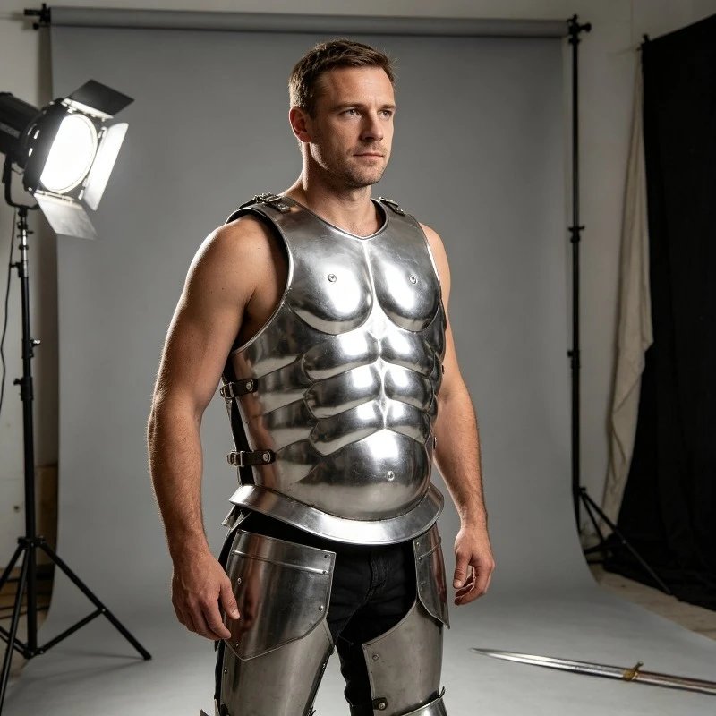 Coraza De Armadura Romana Lorica Musculata, Réplica Histórica De Acero Pulido Con Correas De Cuero Ajustables, Ideal,Shipped from local warehouse