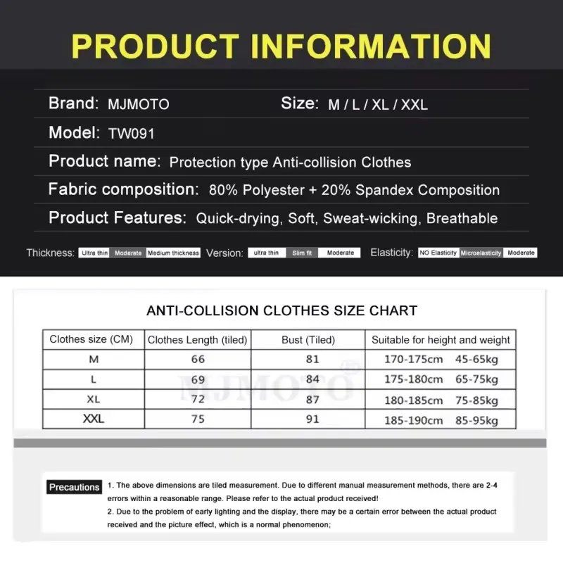 Motorcycle Racer Armor Jackets Underwear Anti-collision Base Layer Motocross Motorbike Moto Body Protective Gear Armour Jacket
