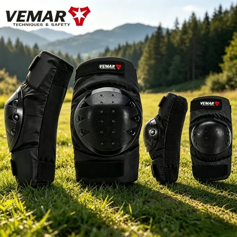 2026 NEW 4Pcs Short Style Motorcycle Armor Knee Elbow Pads Anti Fall Off Road Riding Protective Gear for Men Women Motocross