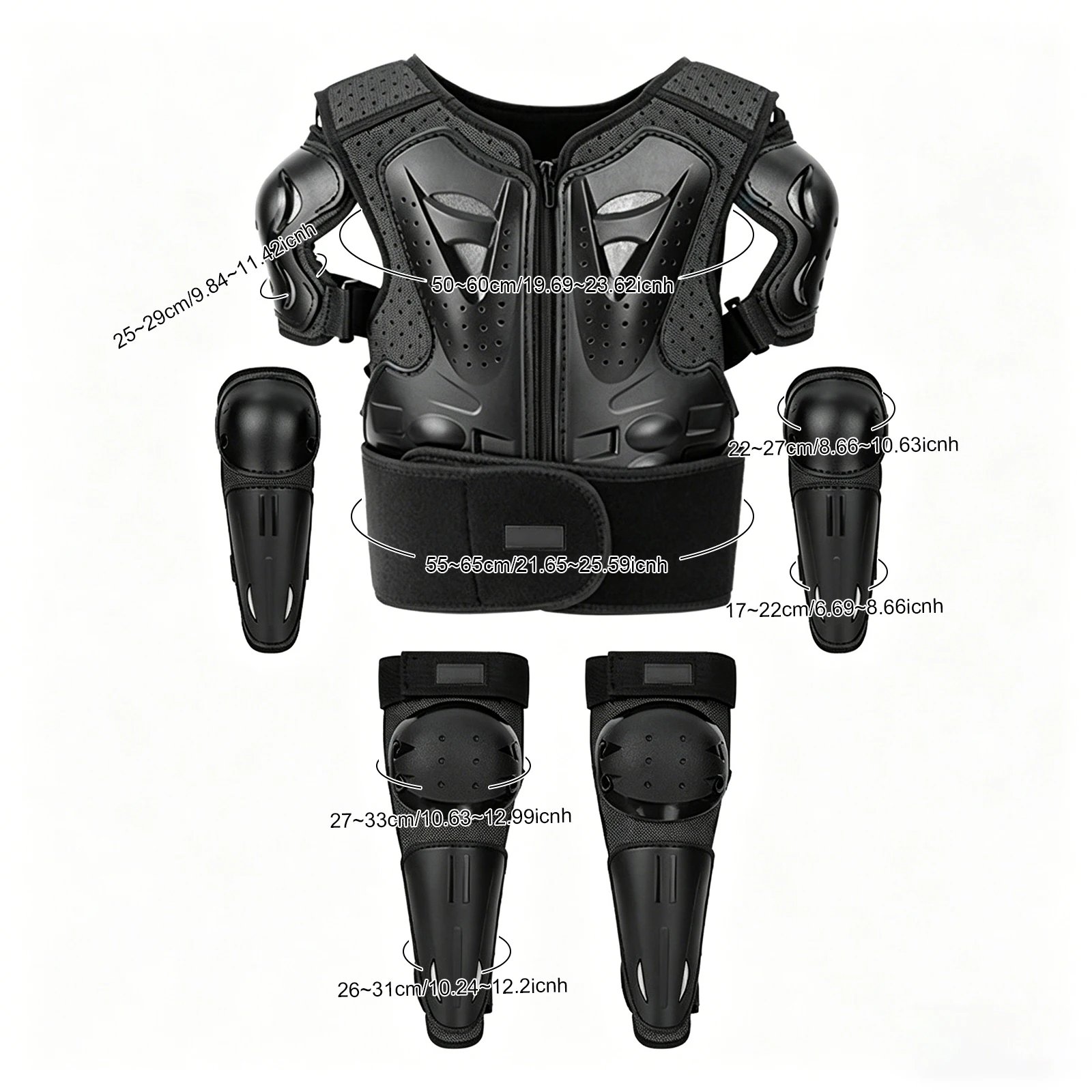 Motorcycle Body Armor Set Dirt Bike Protective Gear Mountain Bike Chest Knee Elbow Pads for Off Road Cycling Rollerblading