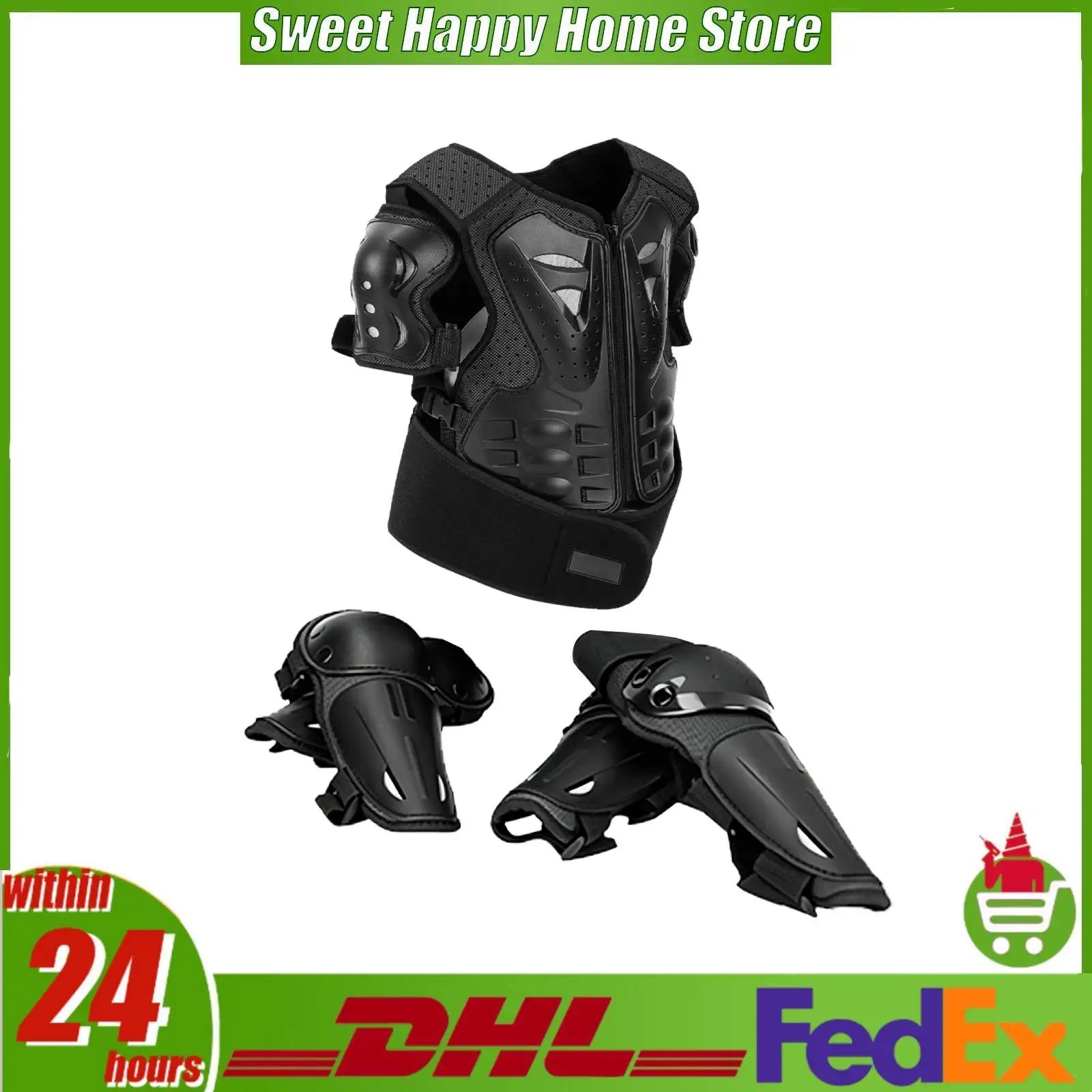 Motorcycle Body Armor Set Dirt Bike Protective Gear Mountain Bike Chest Knee Elbow Pads for Off Road Cycling Rollerblading