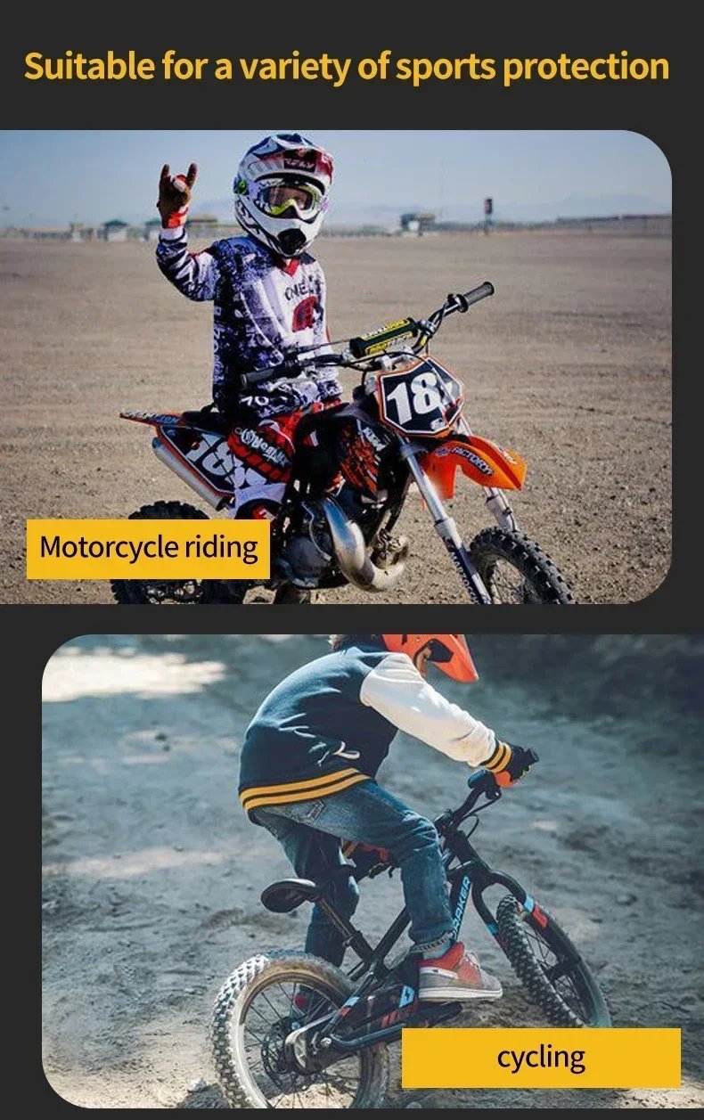 2026 NEW Kids Motorcycle Leg Guards Knee Pads Elbow Pads Summer Anti Crash Breathable 4 Seasons Unisex Riding Armor Set