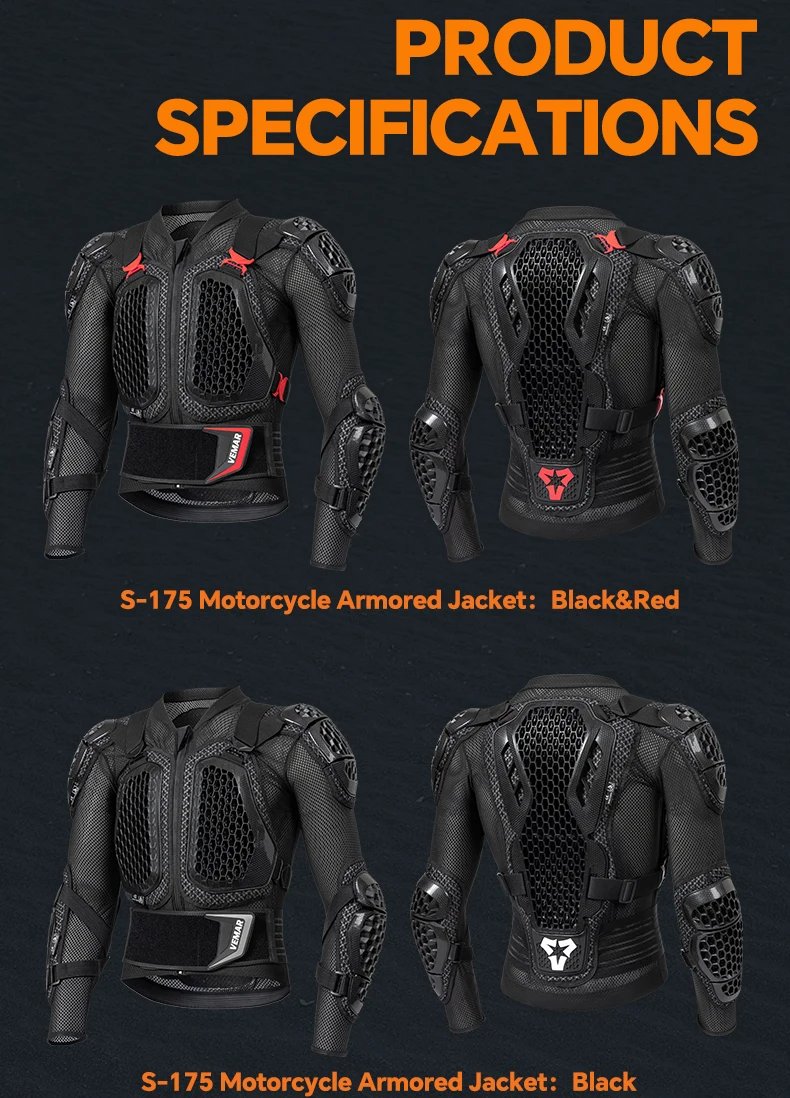 CE Certified Motorcycle Armor Jacket Anti-Impact Anti-fall Body Armor Jacket DH MTB Off-road Motocross Protective Gears S-5XL