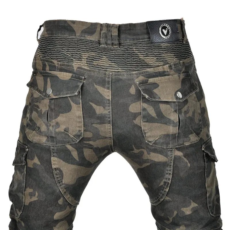 Motorcycle Pants Camo Jeans Motocross Motoride Stretch Racing Wearable Trousers For Men Outdoor Riding Equipment Protective Gear