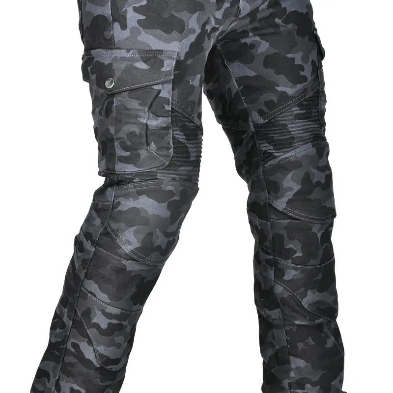 Motorcycle Pants Camo Jeans Motocross Motoride Stretch Racing Wearable Trousers For Men Outdoor Riding Equipment Protective Gear