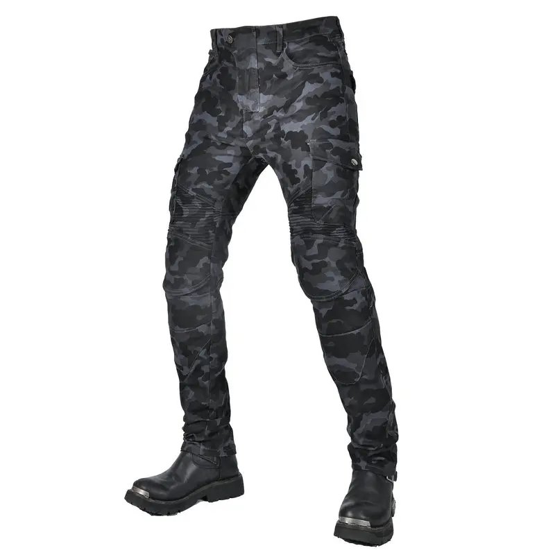 Motorcycle Pants Camo Jeans Motocross Motoride Stretch Racing Wearable Trousers For Men Outdoor Riding Equipment Protective Gear