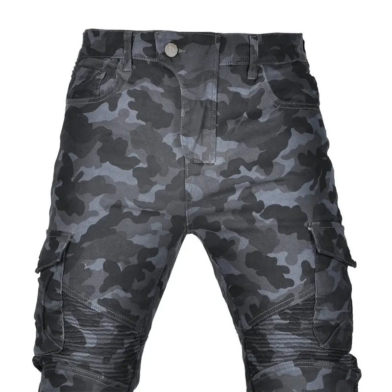 Motorcycle Pants Camo Jeans Motocross Motoride Stretch Racing Wearable Trousers For Men Outdoor Riding Equipment Protective Gear